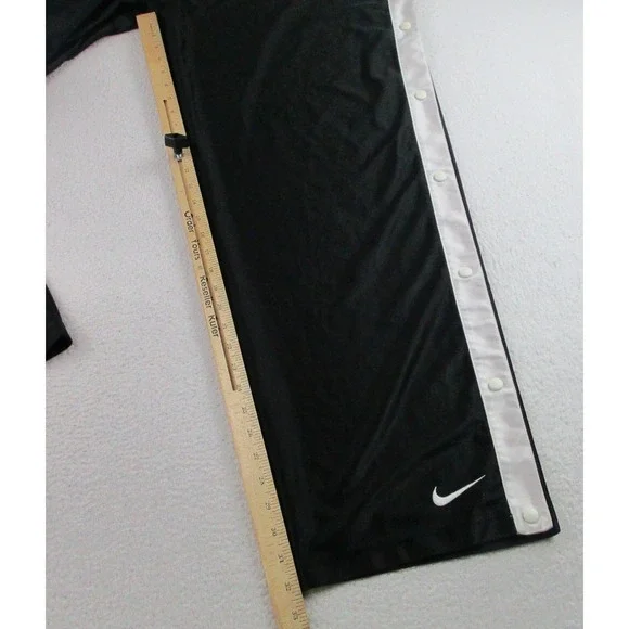 Nike Tearaway Snap Pants Mens 2XL Black White Swoosh‎ Track Athletic Vintage 90s